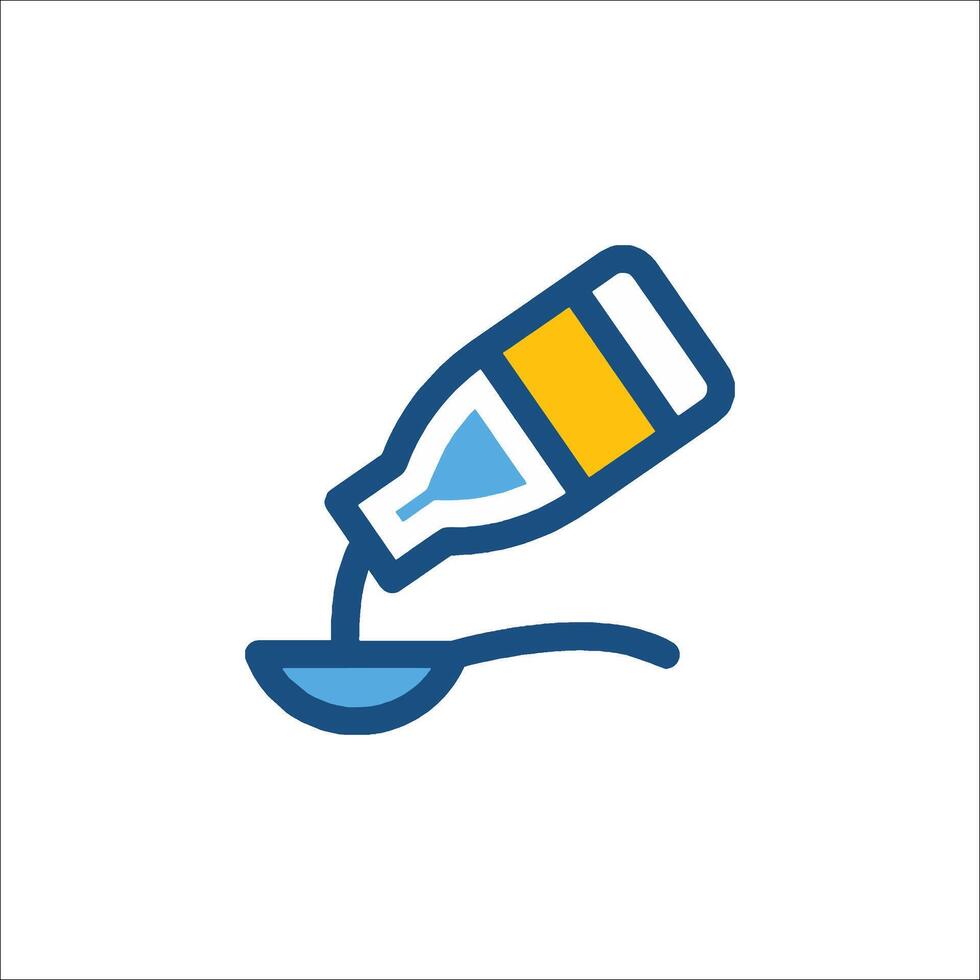 A bottle of liquid being poured into a bowl vector