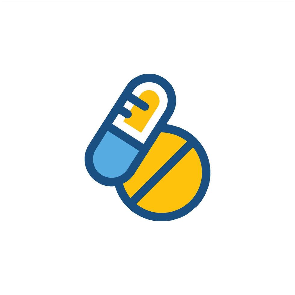 A pill and capsule icon on a white background vector