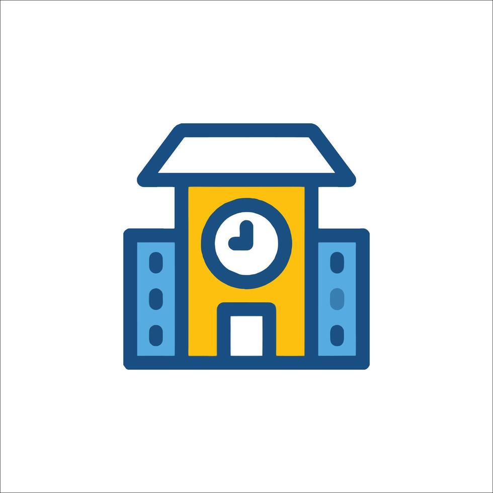 A building with a clock on it vector