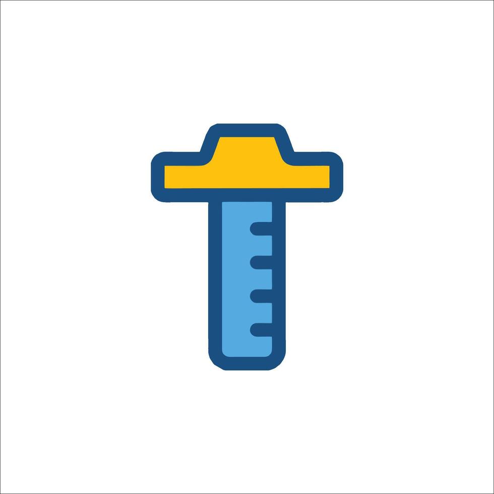 A screw with a blue handle and yellow head vector