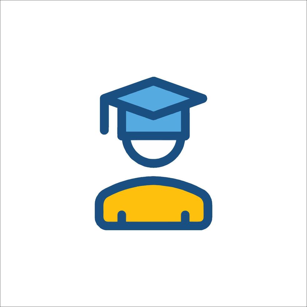 A person wearing a graduation cap and gown icon vector