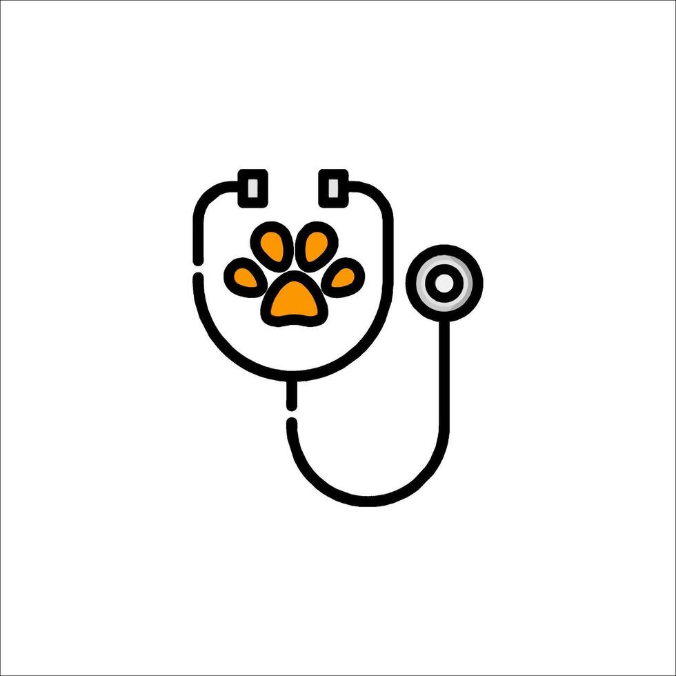 A stethoscope with a dog paw on it vector