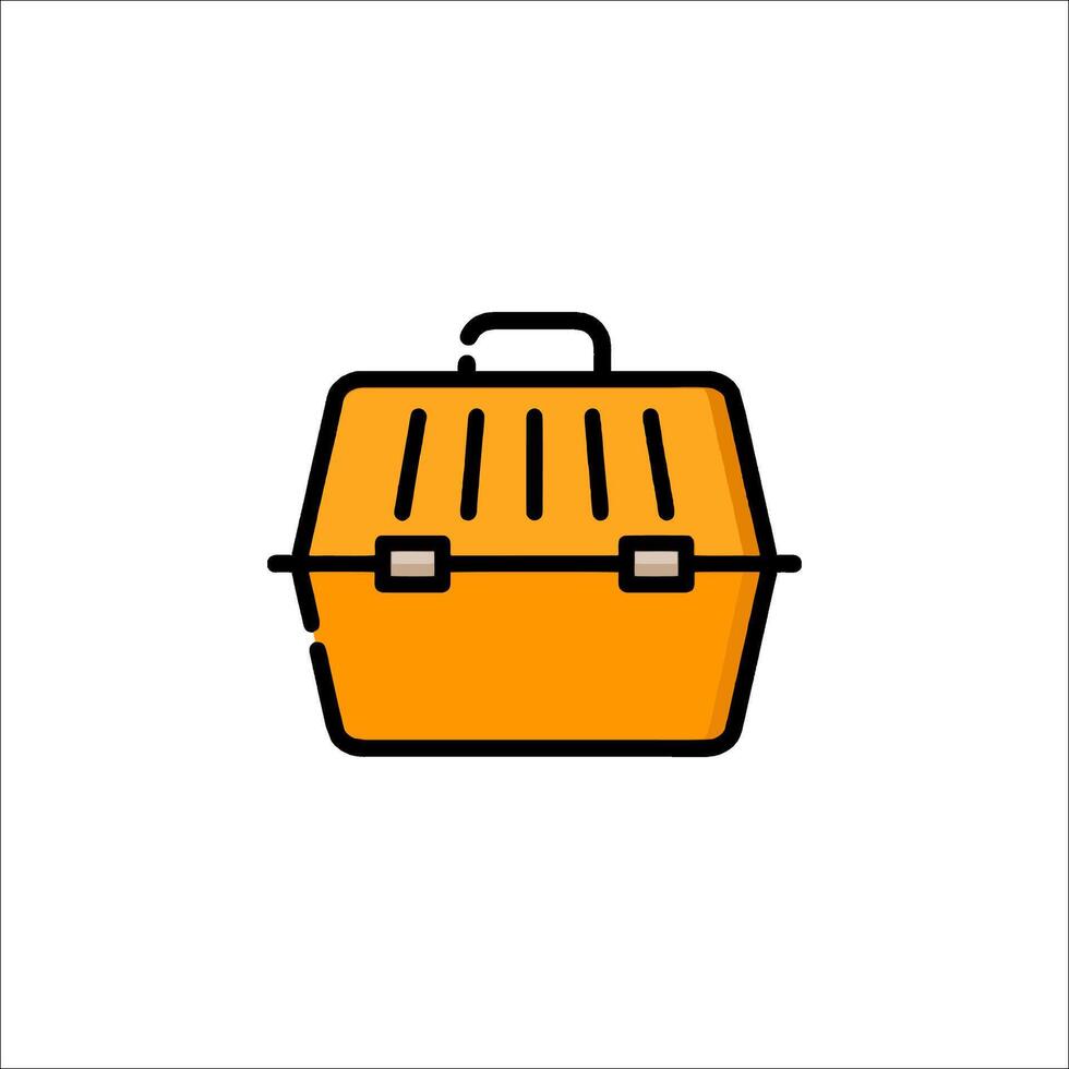 A simple orange box with a handle on it vector
