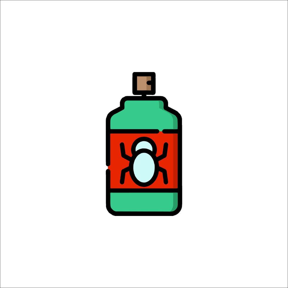A bottle of bug spray with a bug on it vector