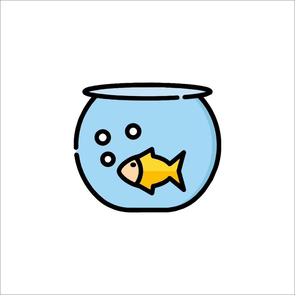 Fish in aquarium icon illustration vector