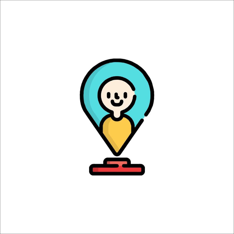 A person with a light bulb on top of a map vector