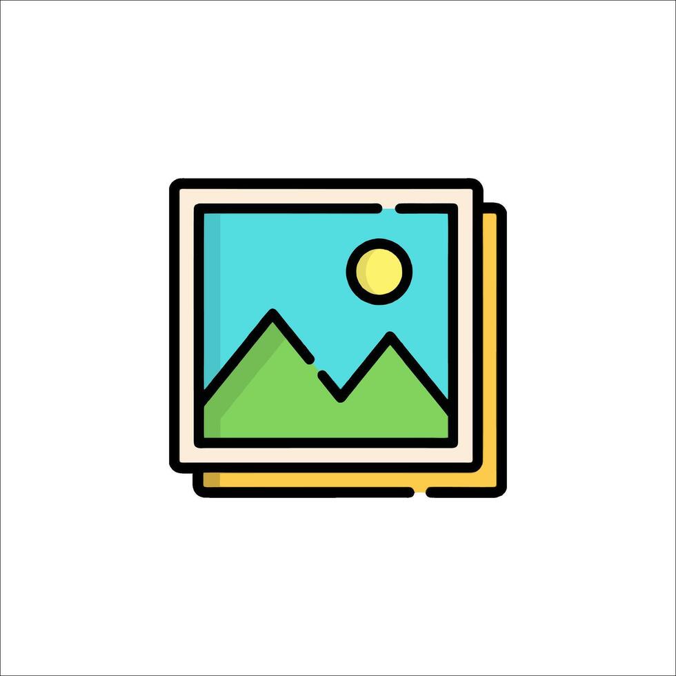 A photo of a mountain and a sun vector