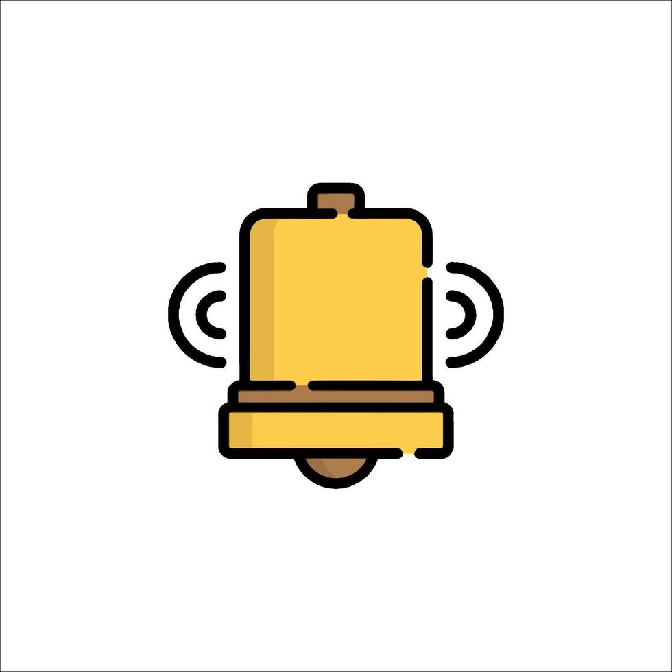 A yellow bell icon on a white background vector