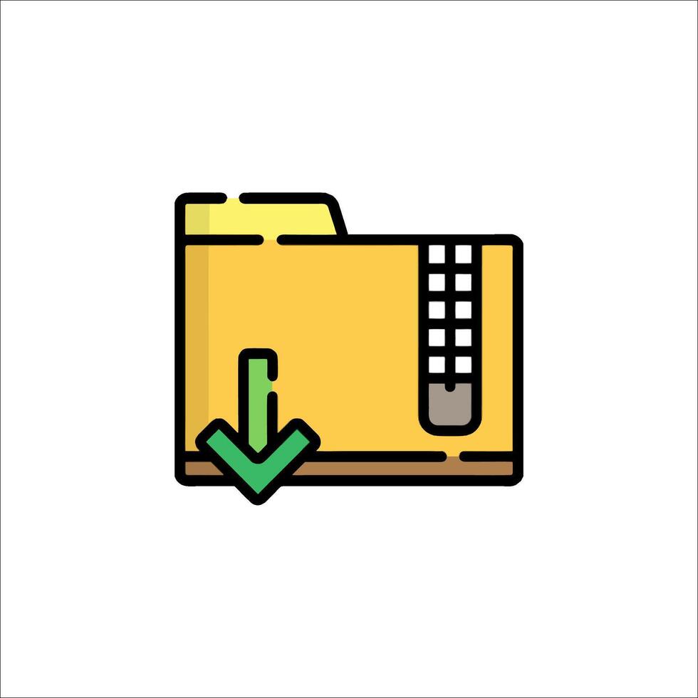 A folder icon with a green arrow pointing to it vector