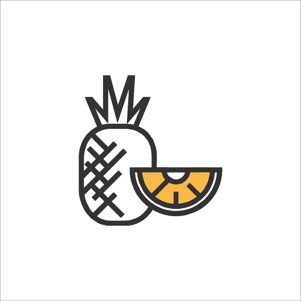 A pineapple and orange icon vector