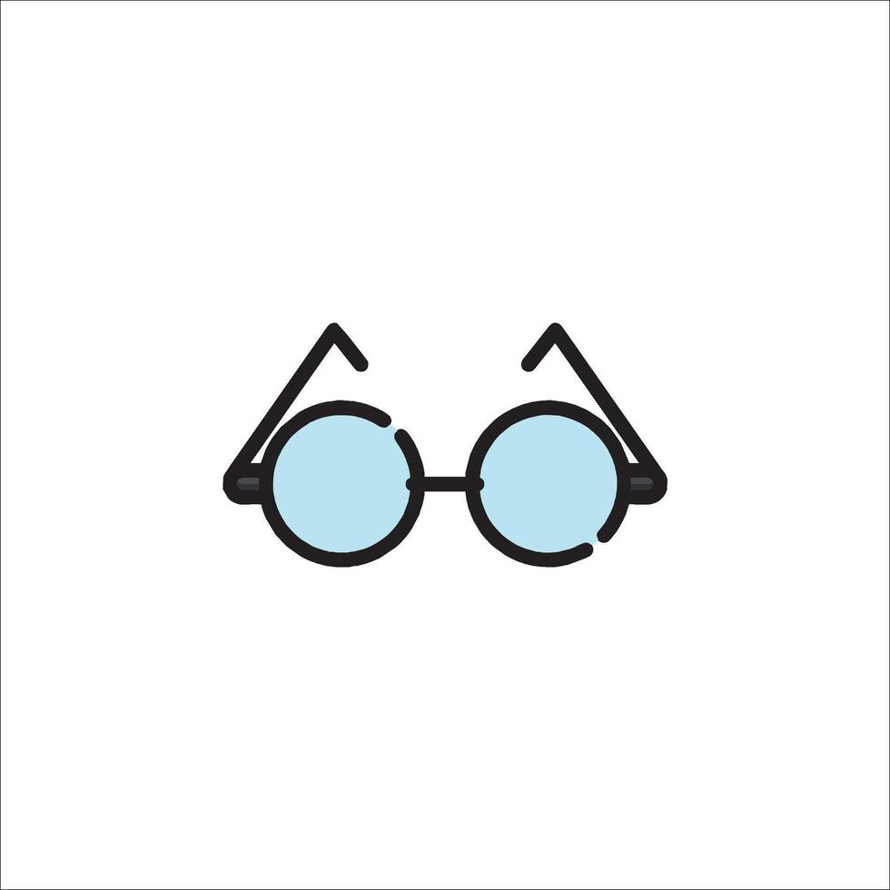 A flat icon of a pair of glasses on a white background vector