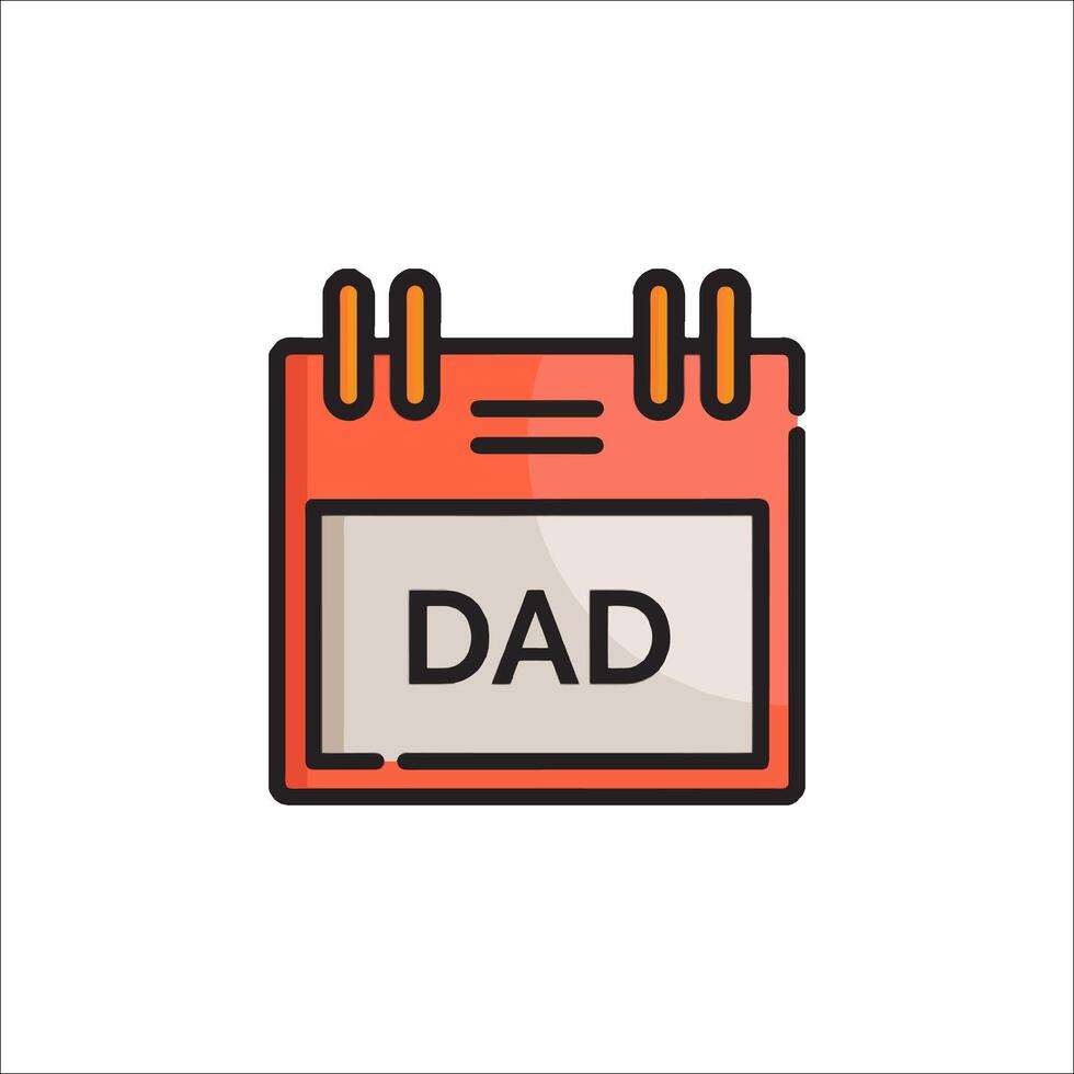 A calendar with the word dad on it vector