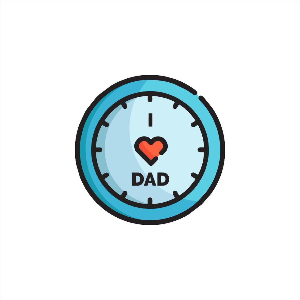 I love dad clock icon illustration vector