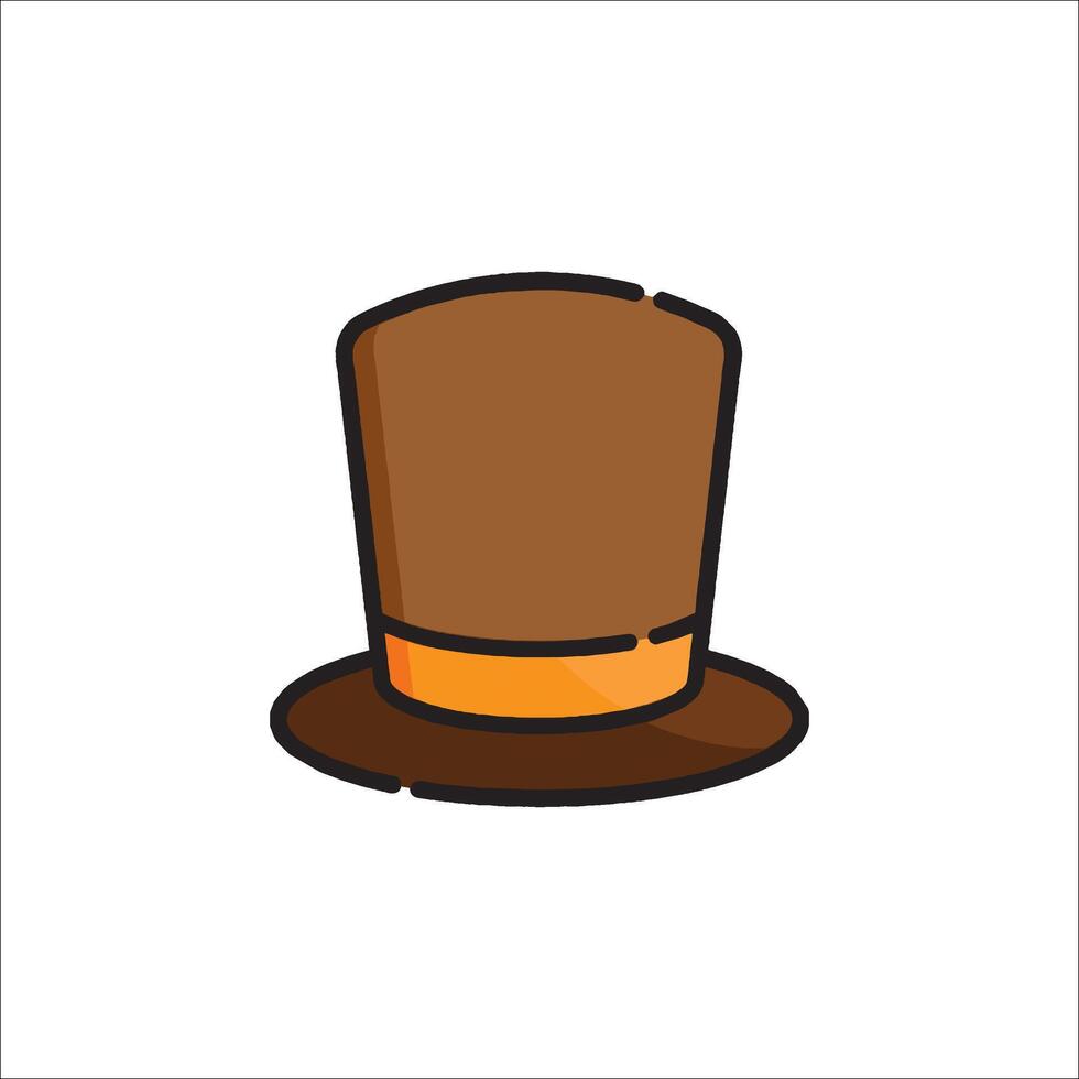 Top hat icon in flat style vector