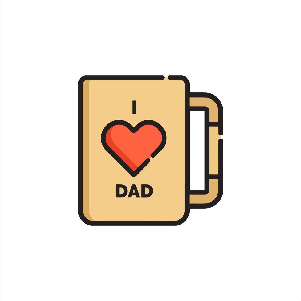 I love dad mug icon illustration vector