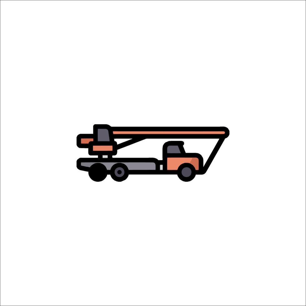 A truck with a crane on top of it vector