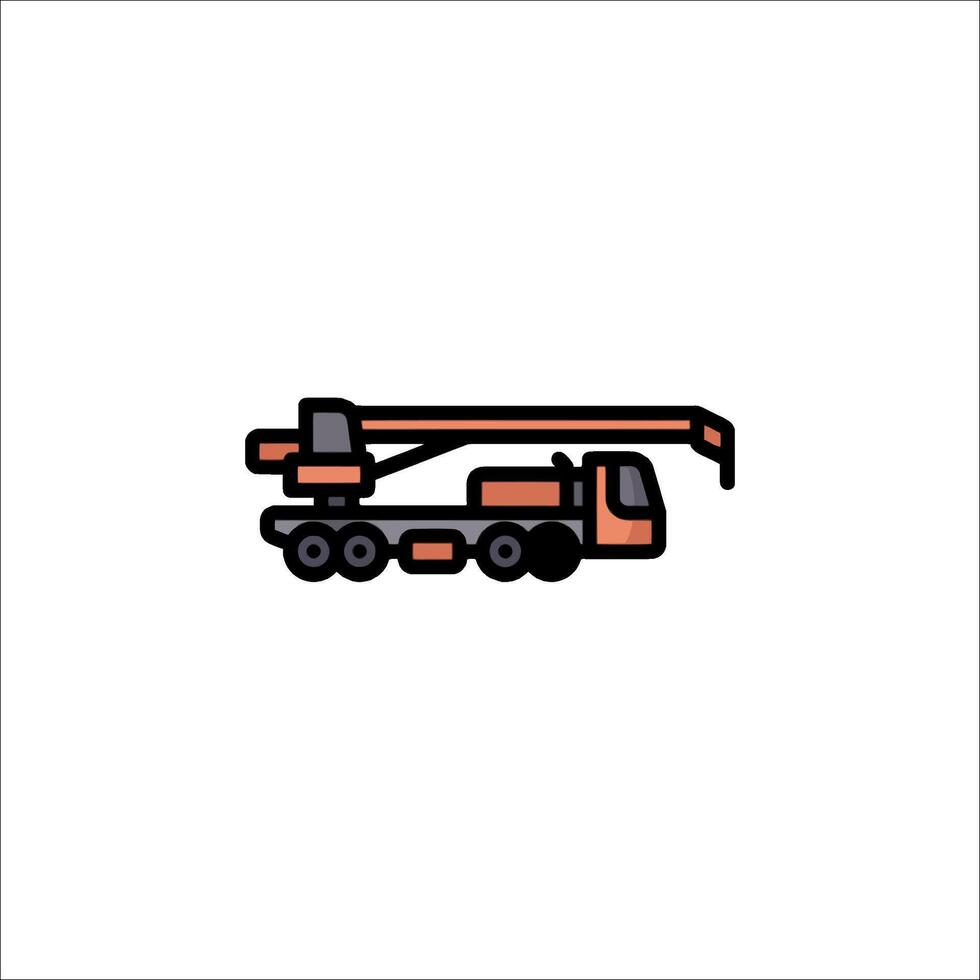 A crane truck icon on a white background vector