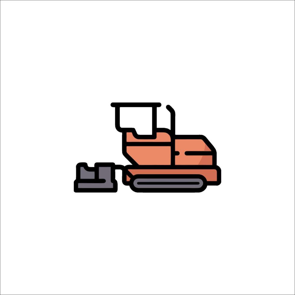A bulldozer on a white background vector