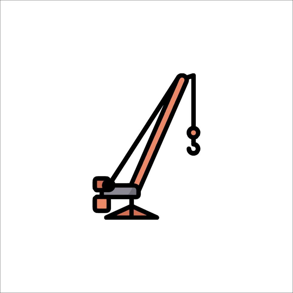 A crane is hanging from a hook on a white background vector