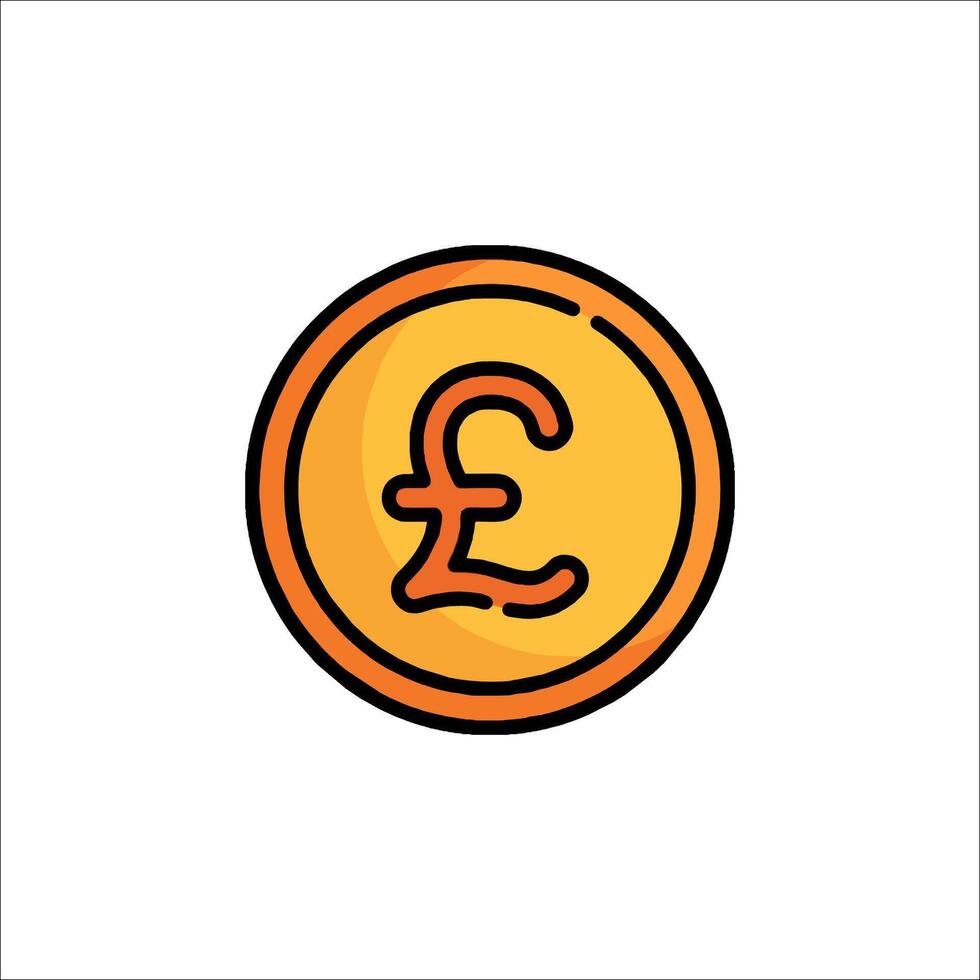 Pound coin icon illustration vector
