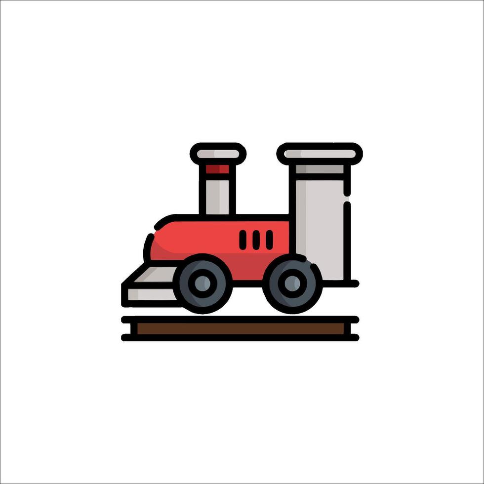 A red train on a white background vector