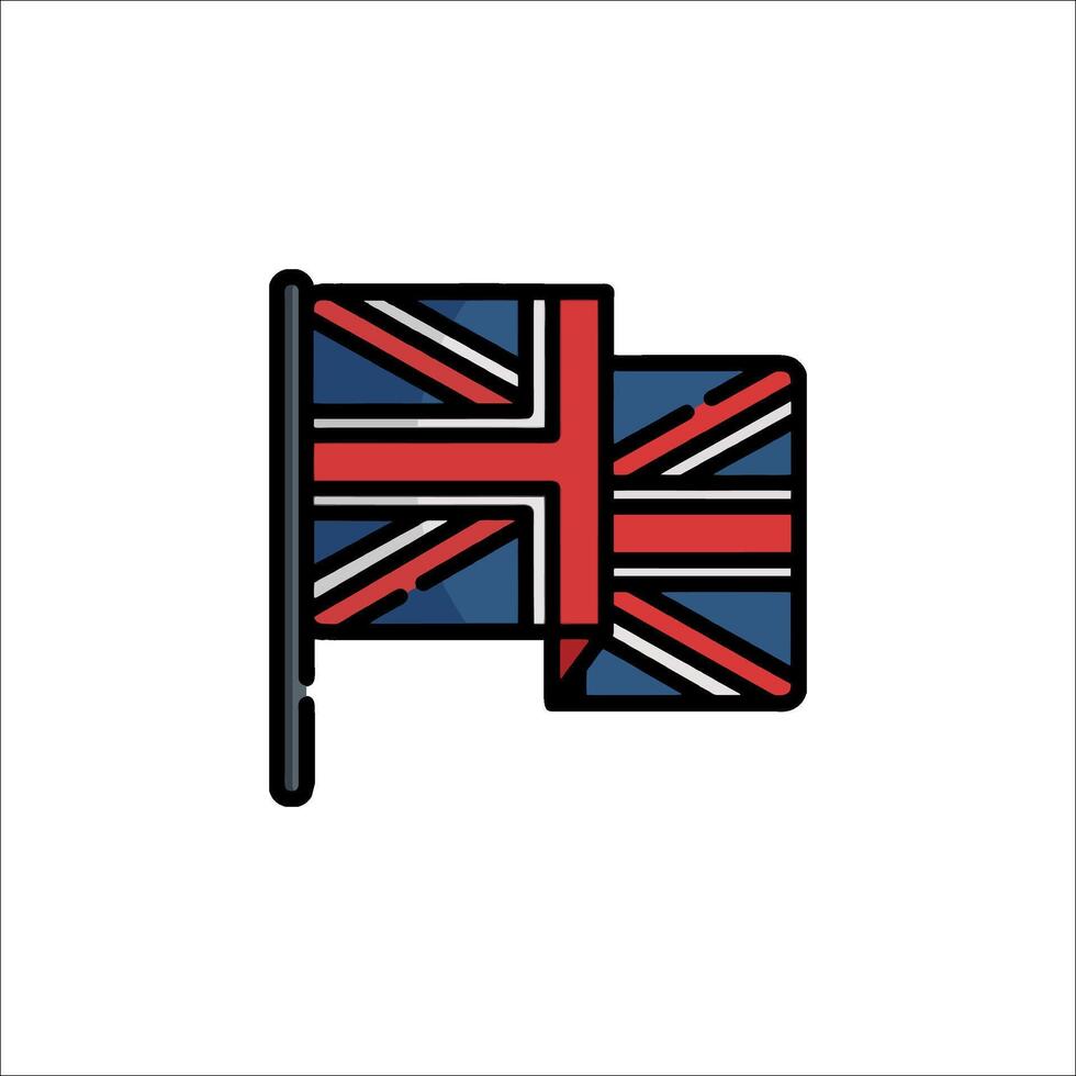 The british flag is waving in the wind vector