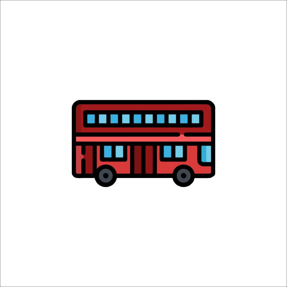 A red double decker bus icon on a white background vector
