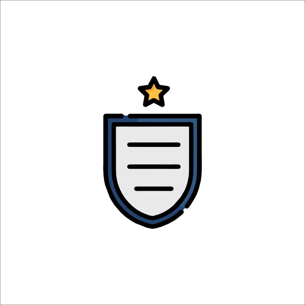 A shield with a star on top vector