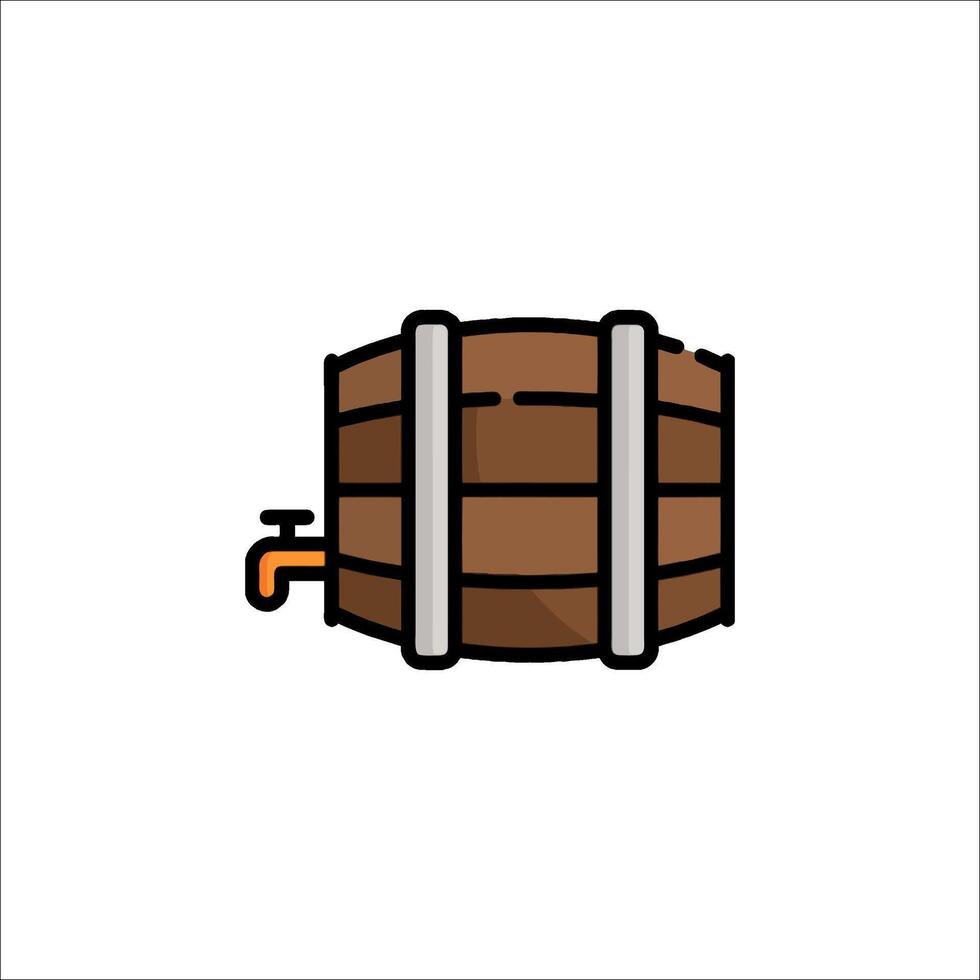 A wooden barrel icon on a white background vector