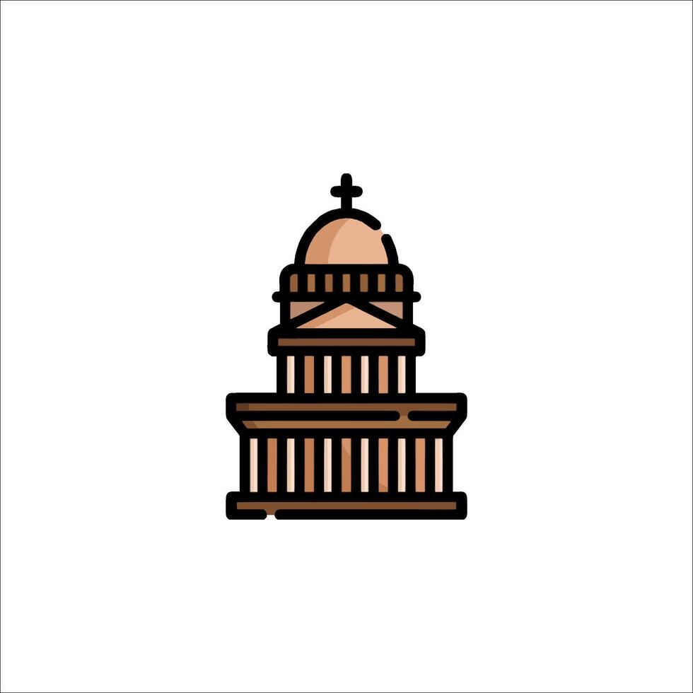 The capitol building icon in a flat style vector