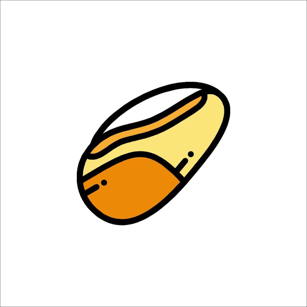A cartoon illustration of a peanut vector