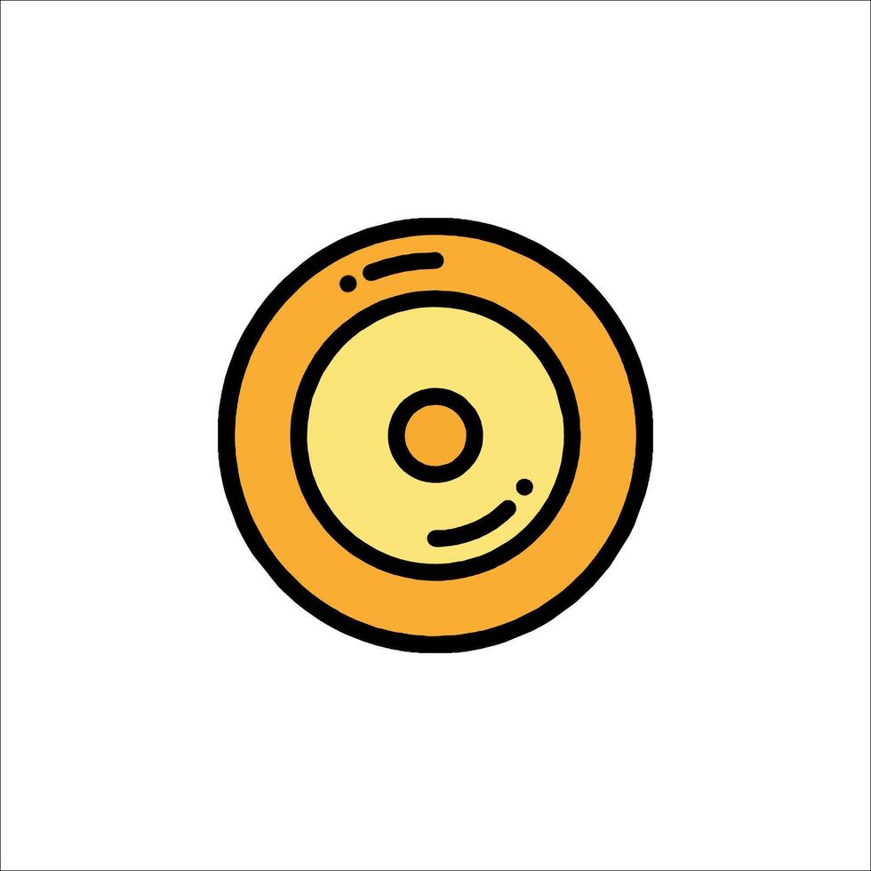 A yellow and orange disc icon on a white background vector