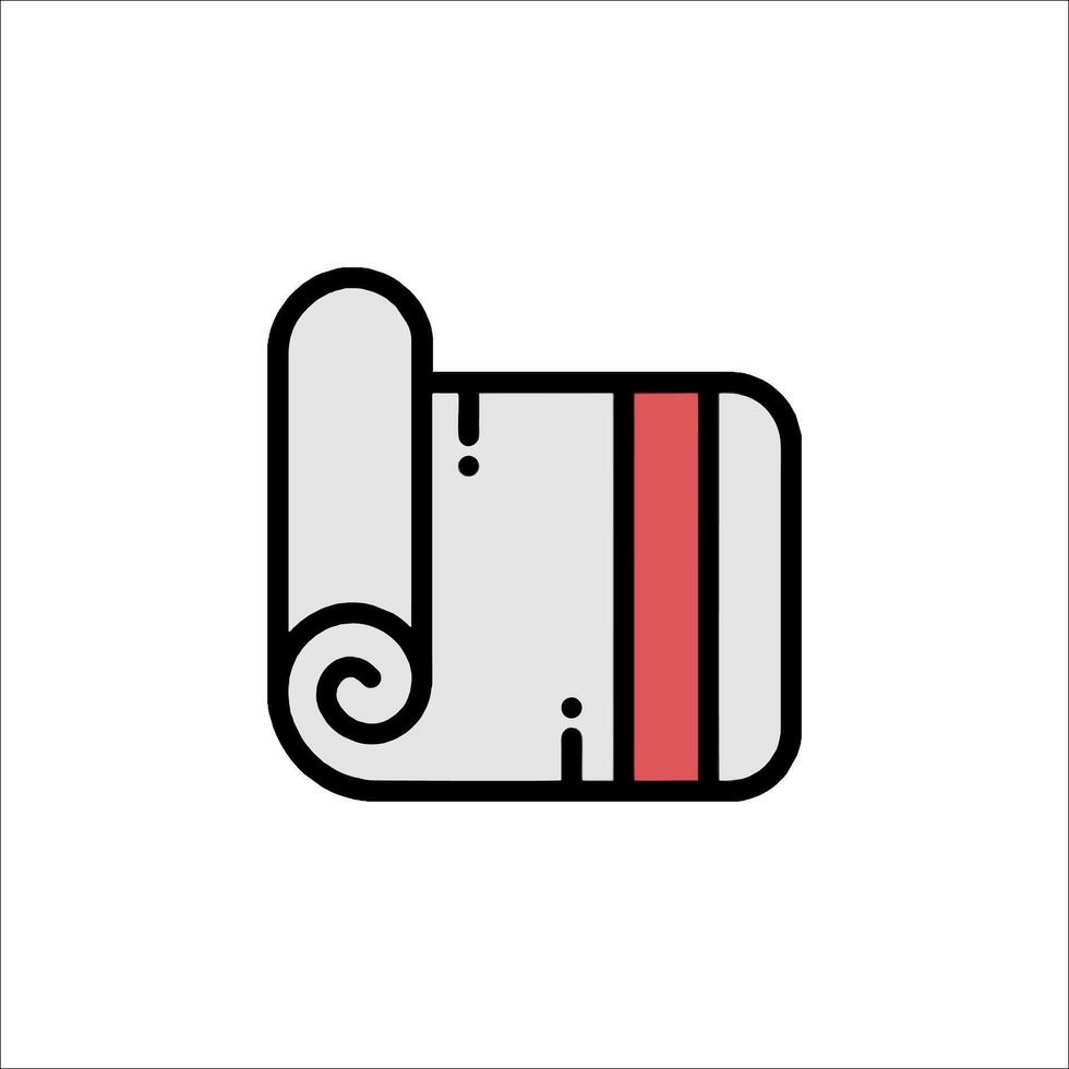 A rolled up piece of paper icon vector