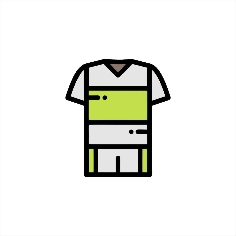 A soccer shirt with a green stripe on it vector