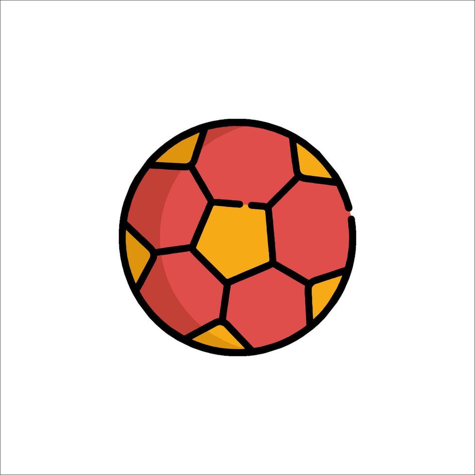 A soccer ball with a red and yellow design vector