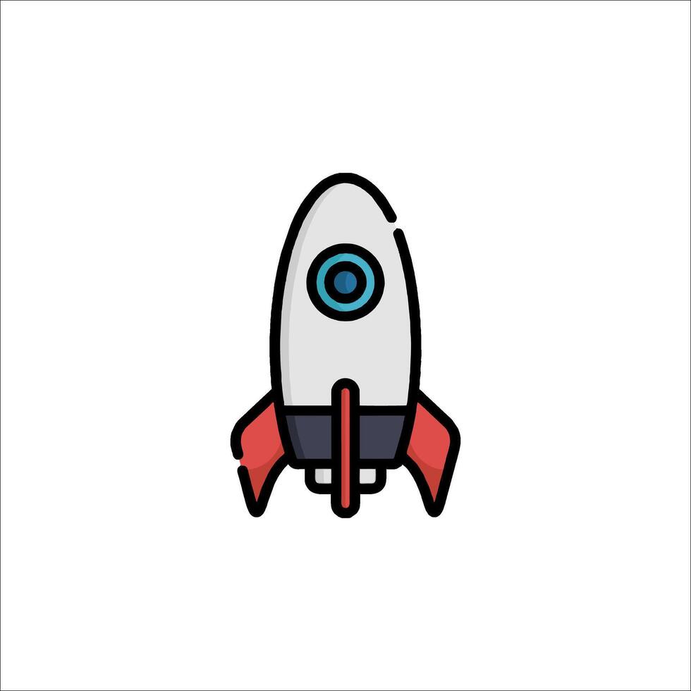 A rocket ship icon on a white background vector