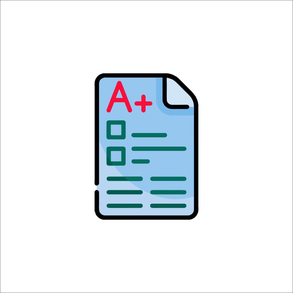 A exam paper icon illustration vector