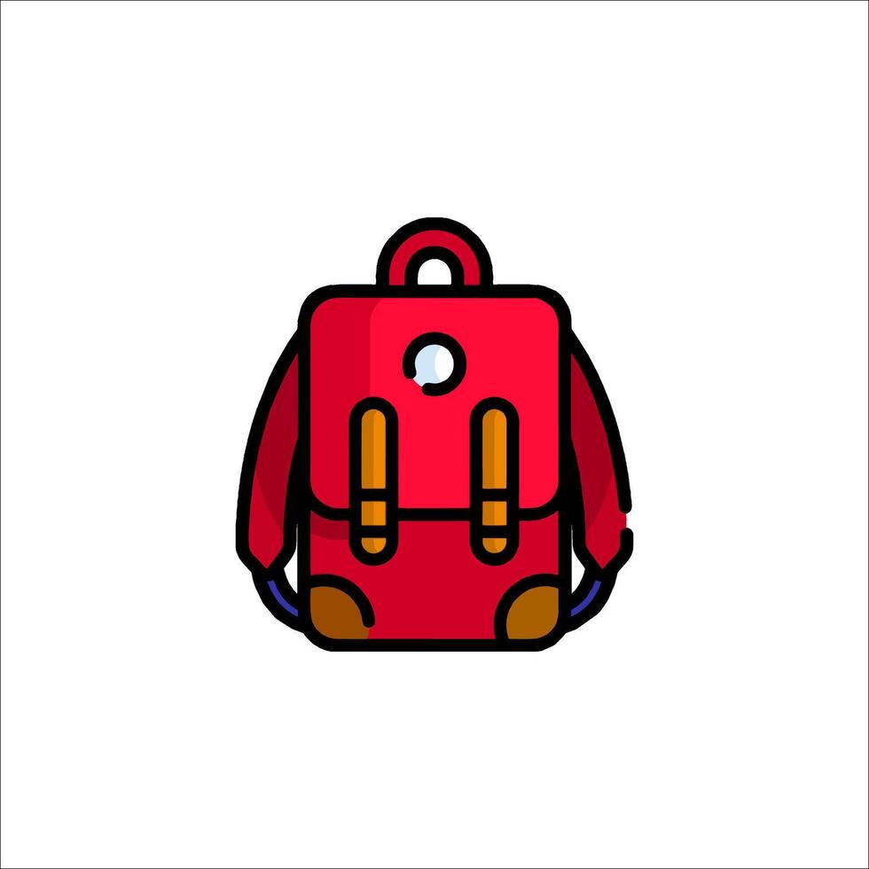 A red backpack icon on a white background vector
