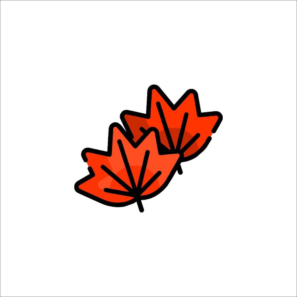 Two maple leaves on a white background vector