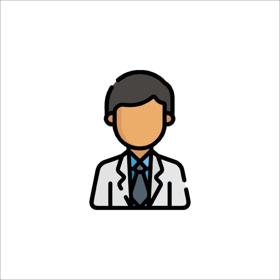 A doctor icon in a white coat vector
