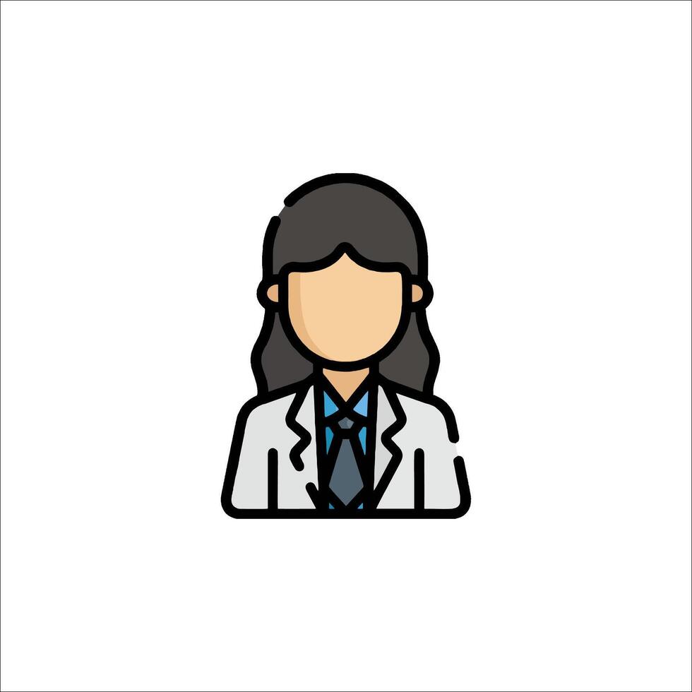 A woman in a lab coat icon vector