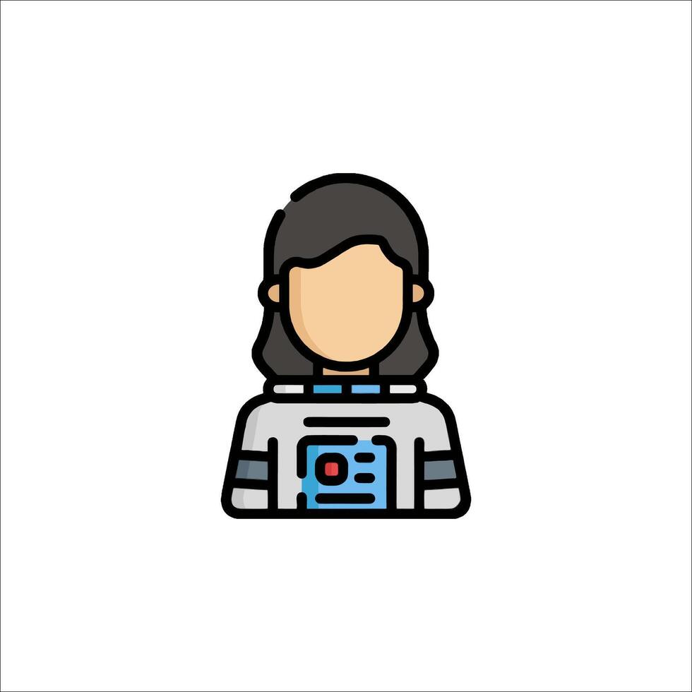 A woman in a space suit holding a camera vector
