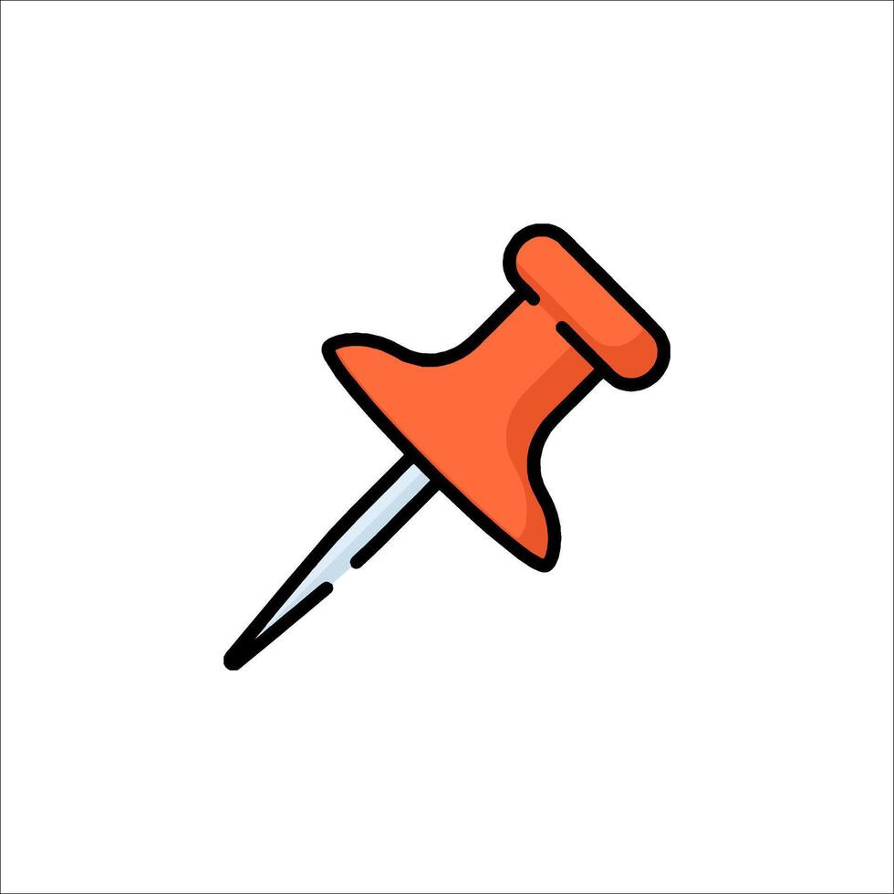 A pin with a red handle on a white background vector