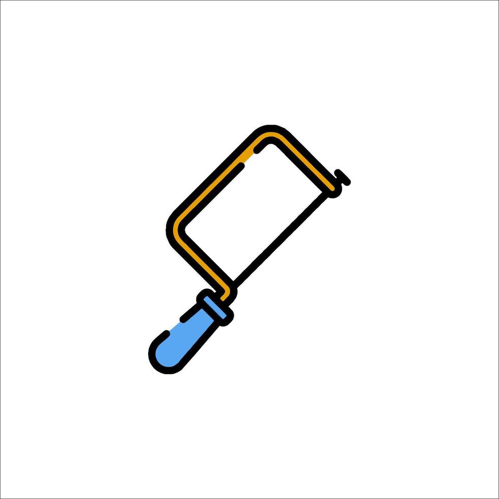A blue and yellow tool with a handle on it vector