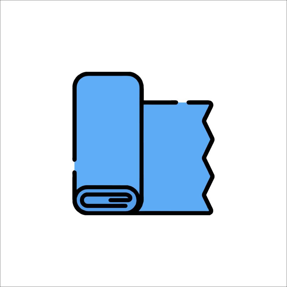 A blue towel icon on a white background vector