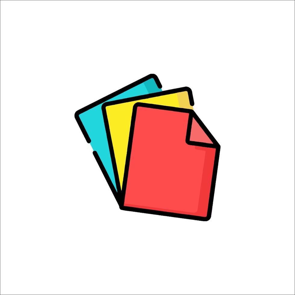 A colorful stack of papers on a white background vector