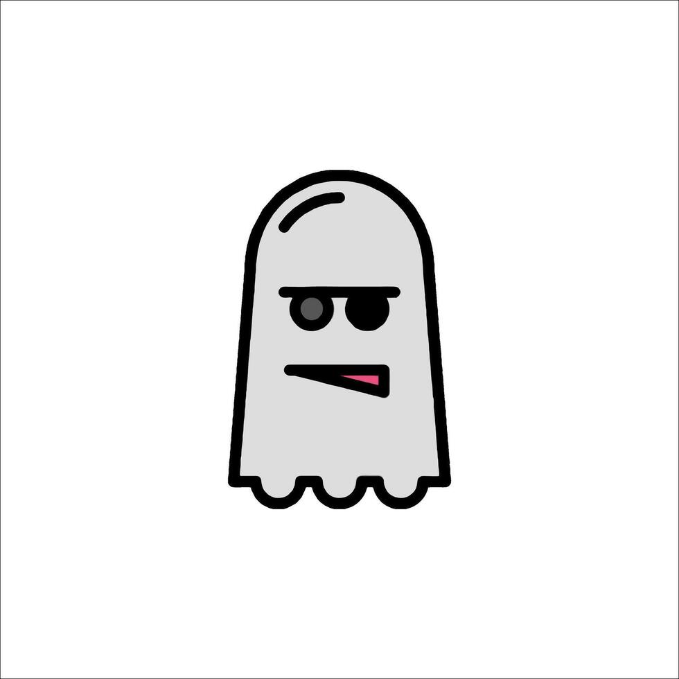 A ghost icon with a face and eyes vector
