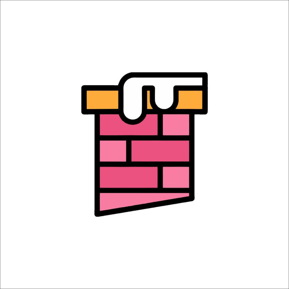 A pink brick wall with a piece of candy on it vector