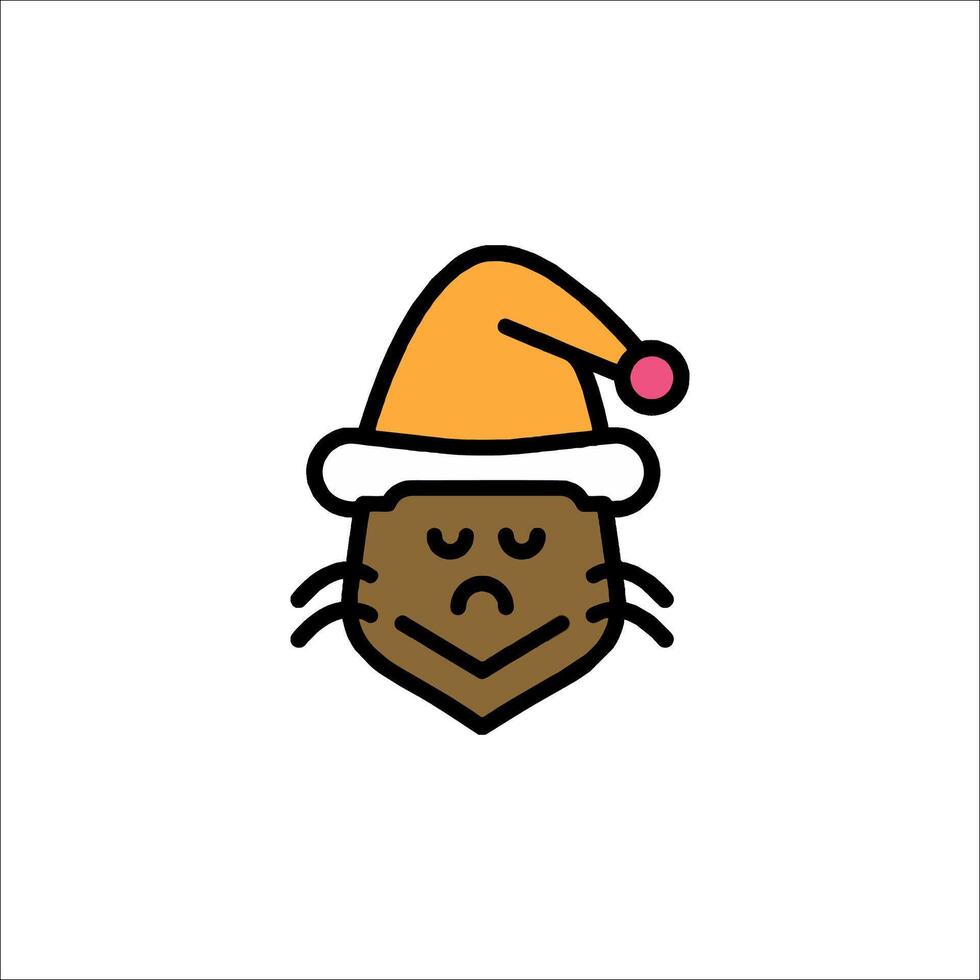 A cartoon cat wearing a santa hat vector