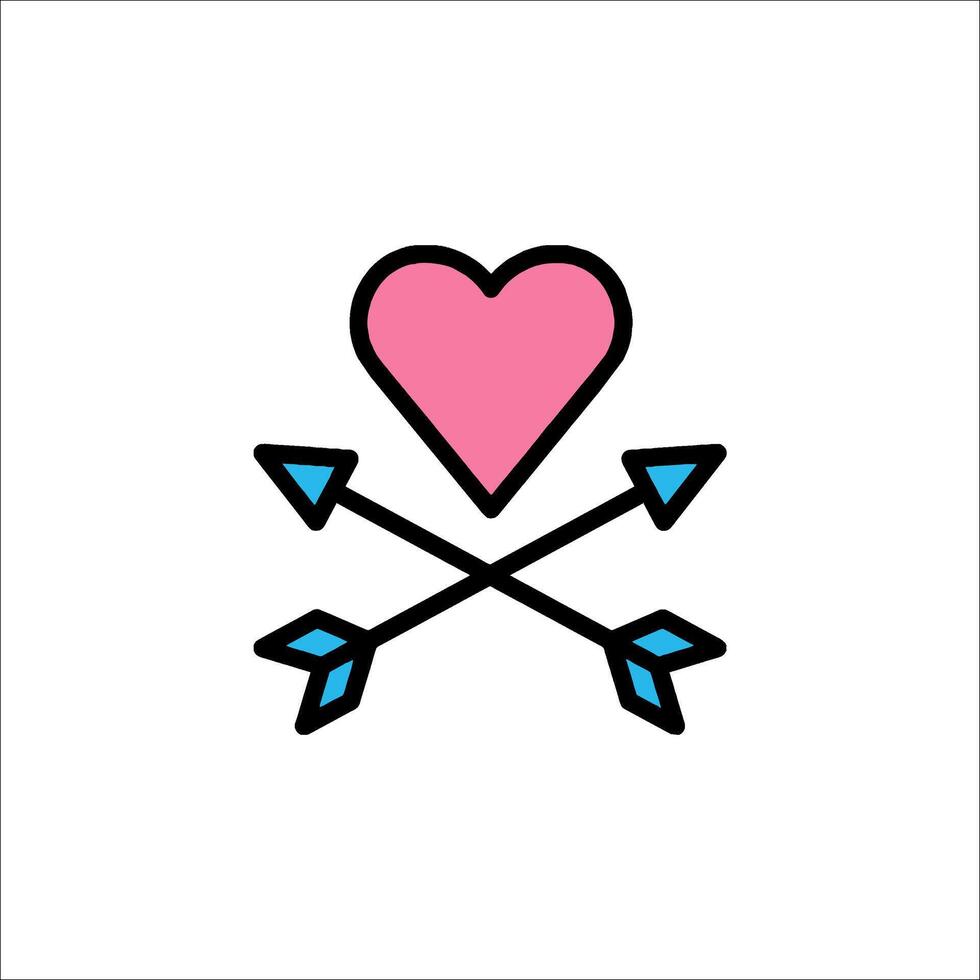 A heart and an arrow in a line icon vector